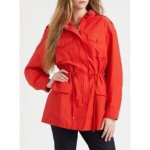Marc New York Women Orange Hoodie Raincoat Size M